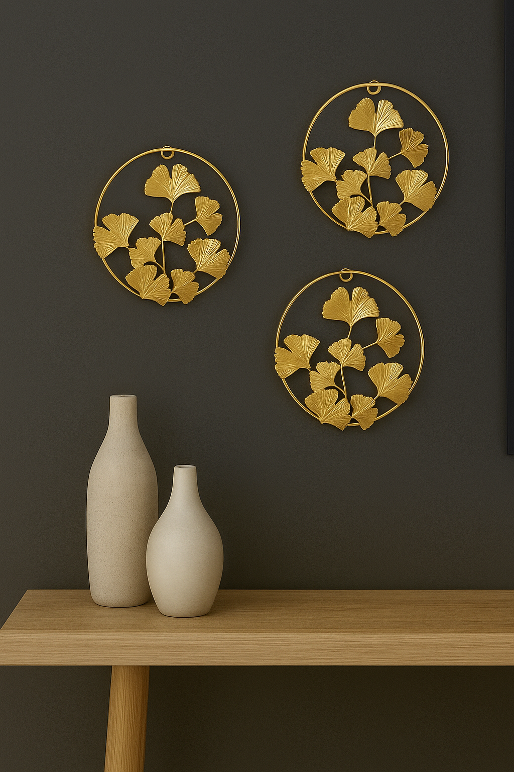 GINKGO LEAF METAL DESIGN - SET OF 3