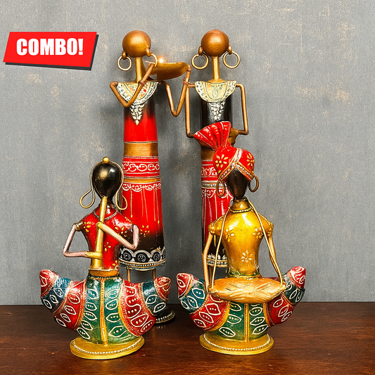 MUSICIAN & TRIBAL LADY T-LIGHT HOLDERS