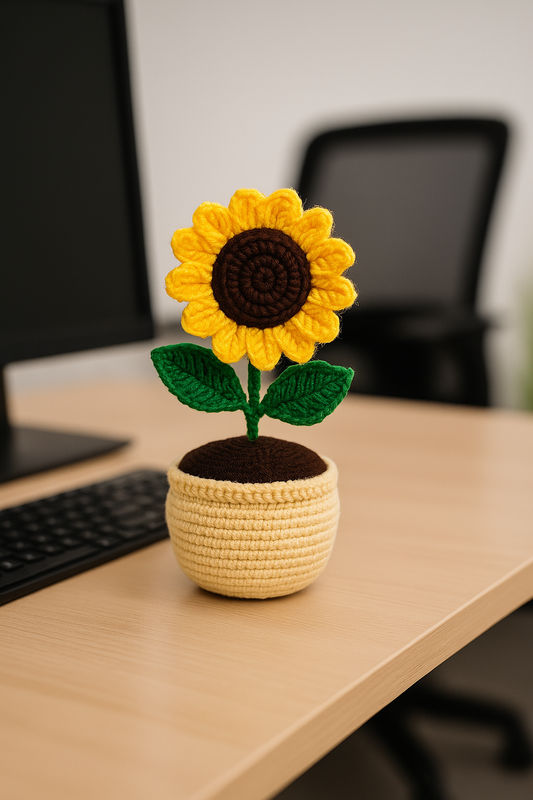 SUNFLOWER CROCHET POT