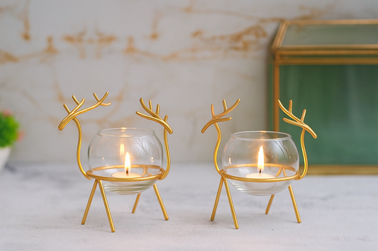 MINI DEER TEALIGHT CANDLE HOLDER - SET OF 2