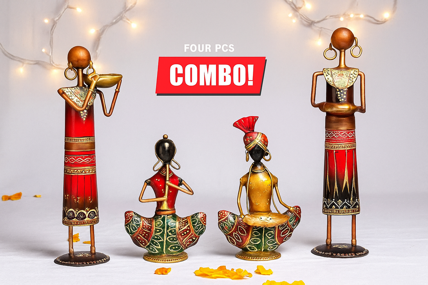 MUSICIAN & TRIBAL LADY T-LIGHT HOLDERS